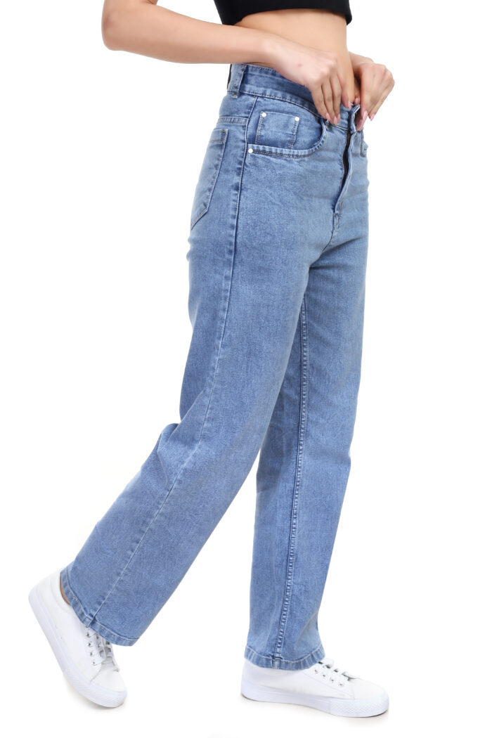 STRAIGHT FIT LIGHT BLUE JEANS - Image 4