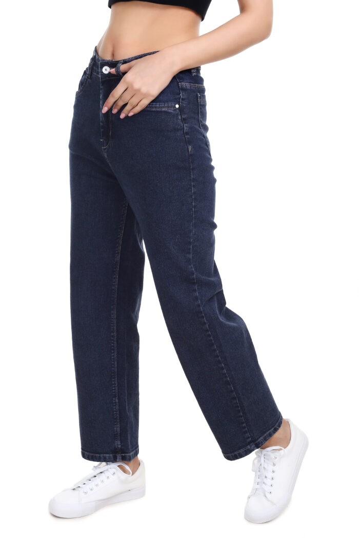 Straight fit dark blue jeans - Image 3