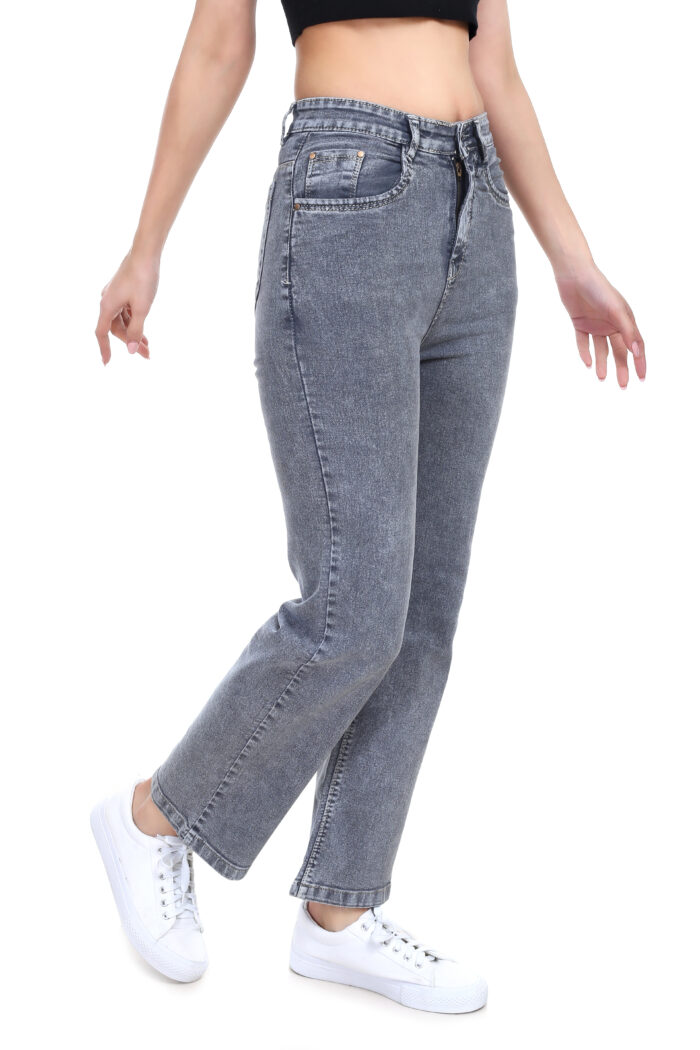 STRAIGHT FIT GREY JEANS - Image 4