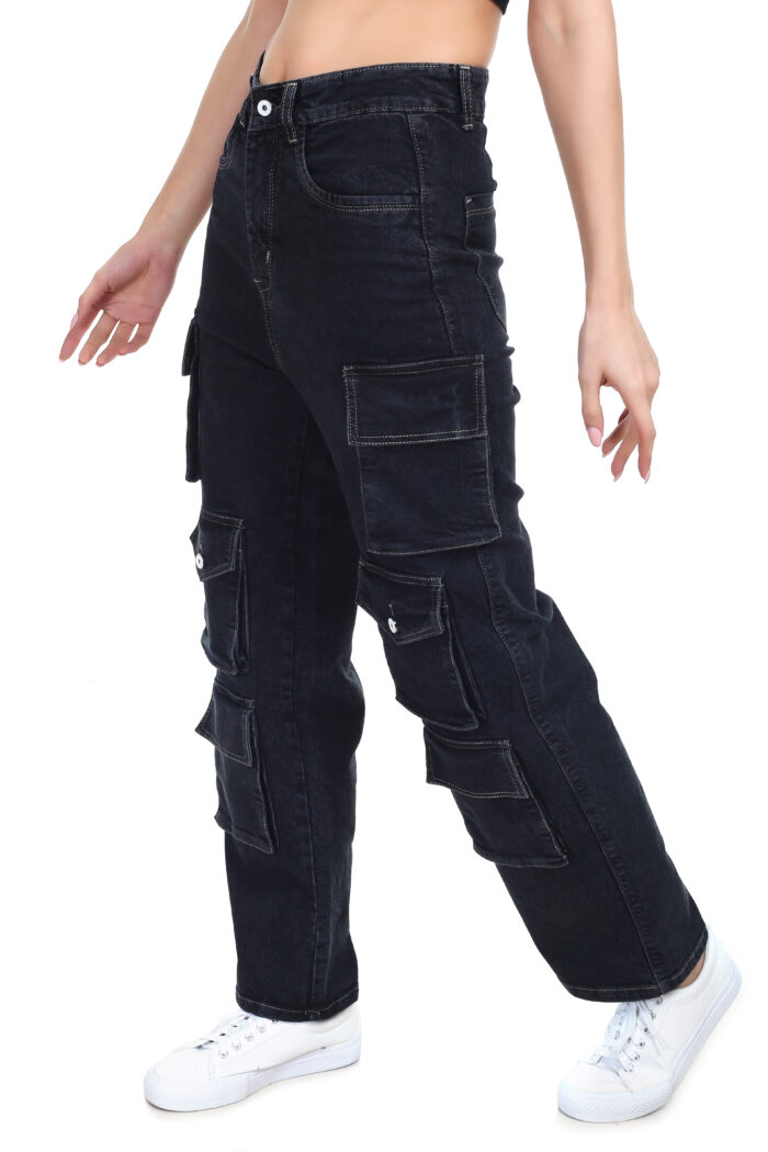 Cargo Black Jeans - Image 3