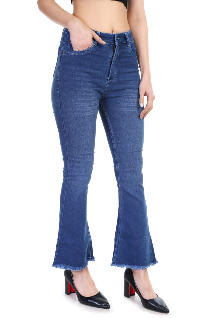 Women Boot-Leg High Rise Bata-Blue Jeans - Image 2