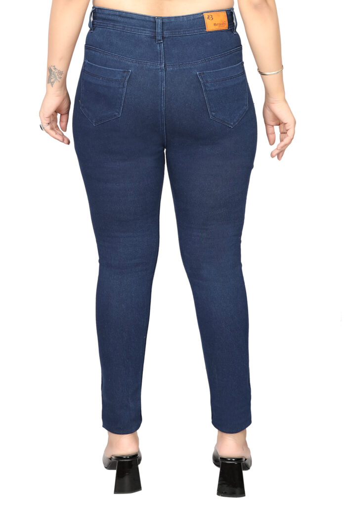 Women Slim Fit Mid Rise Dark Blue Jeans - Image 6