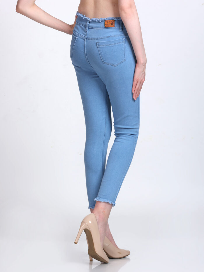 Women Skinny High Rise Light Blue Jeans - Image 3