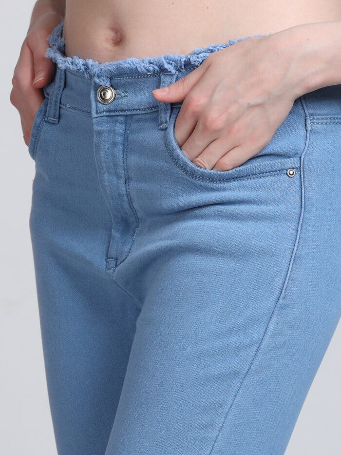 Women Skinny High Rise Light Blue Jeans - Image 2