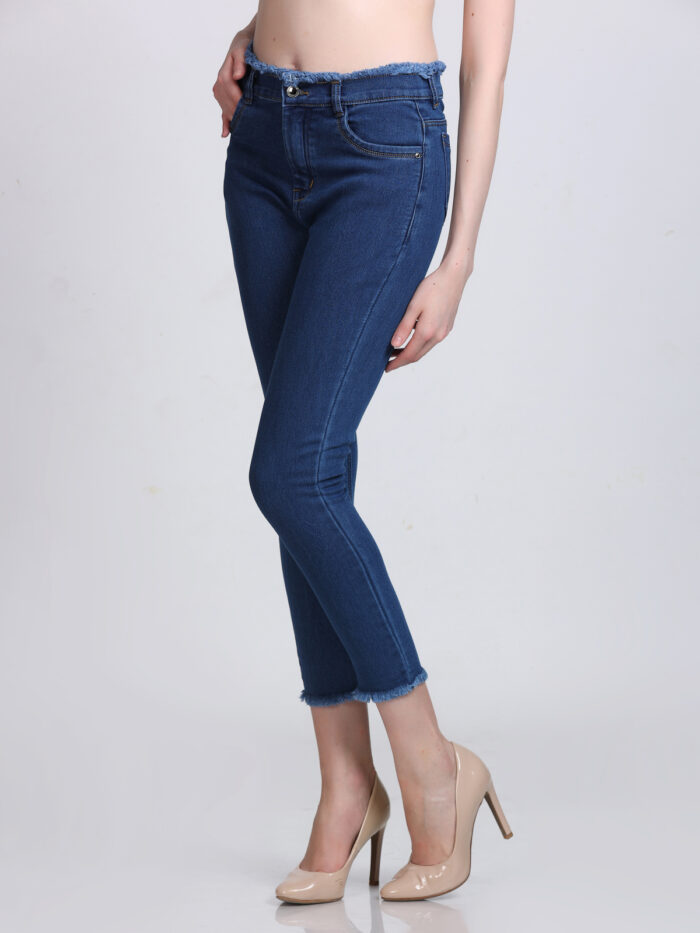 Women Skinny High Rise Bata-Blue Jeans - Image 5