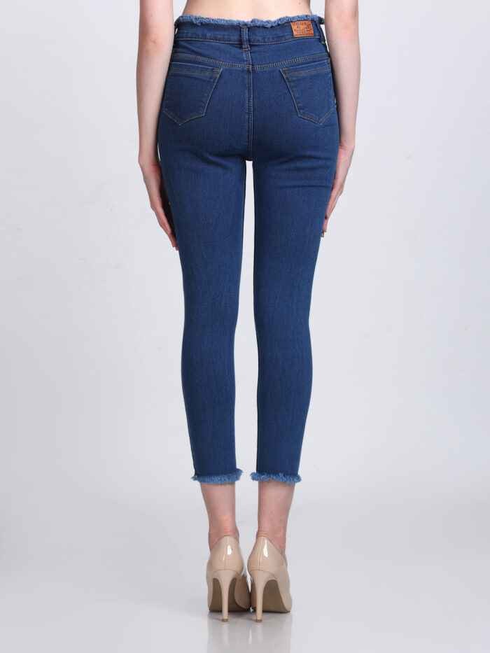 Women Skinny High Rise Bata-Blue Jeans - Image 7