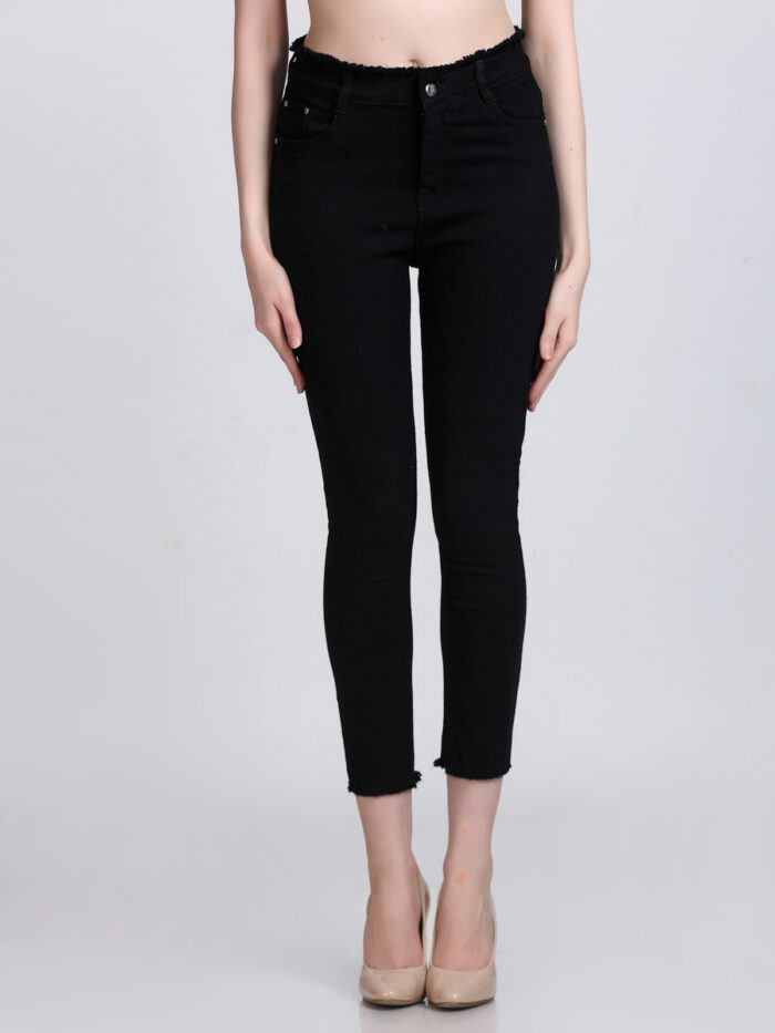 Women Skinny High Rise Black Jeans - Image 6