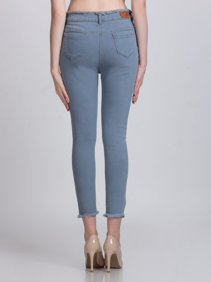 Women Skinny High Rise Grey Jeans - Image 7