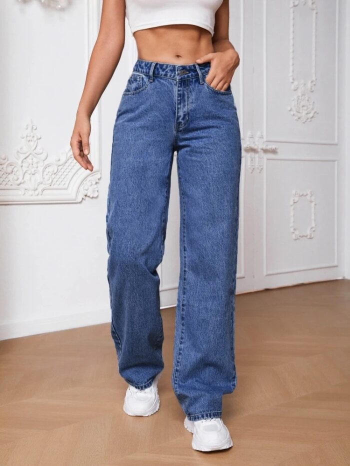 VBEAUTI  Women Boyfriend High Rise Blue Jeans - Image 2