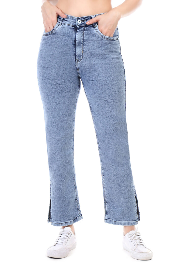 Women Boyfriend High Rise Light Blue Jeans - Image 4